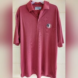 Cutter and Buck Mens FSU Seminoles Golf Polo Shirt Large DryTec Florida State